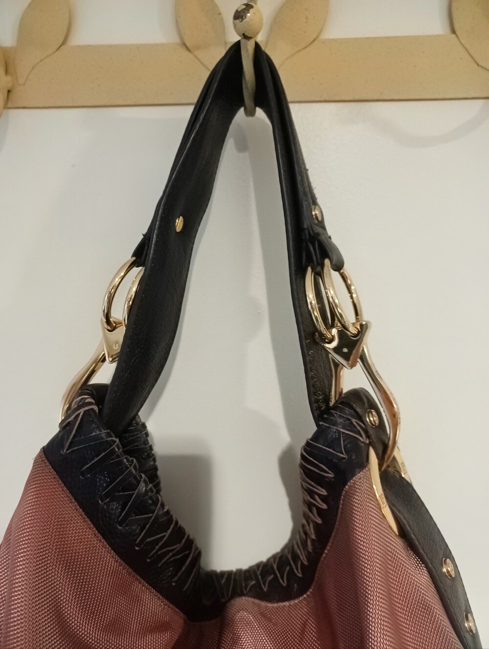JPK Paris 75 Blush Brown Hobo with Dark Brown Leather Trim and Gold Hardware - Picture 3 of 8